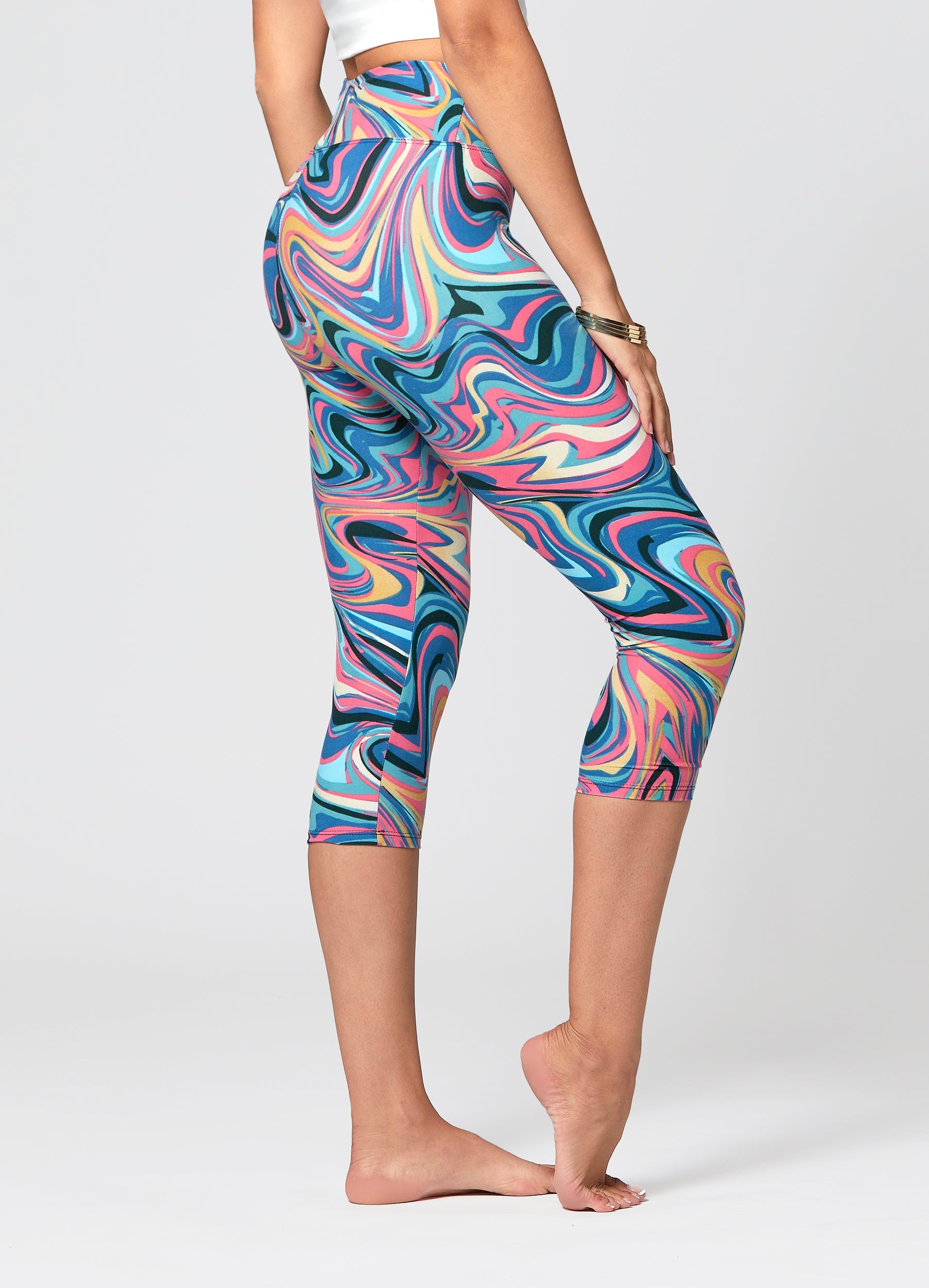 Chloe Ultra Soft 3" High Waist Capri Leggings - Fusion