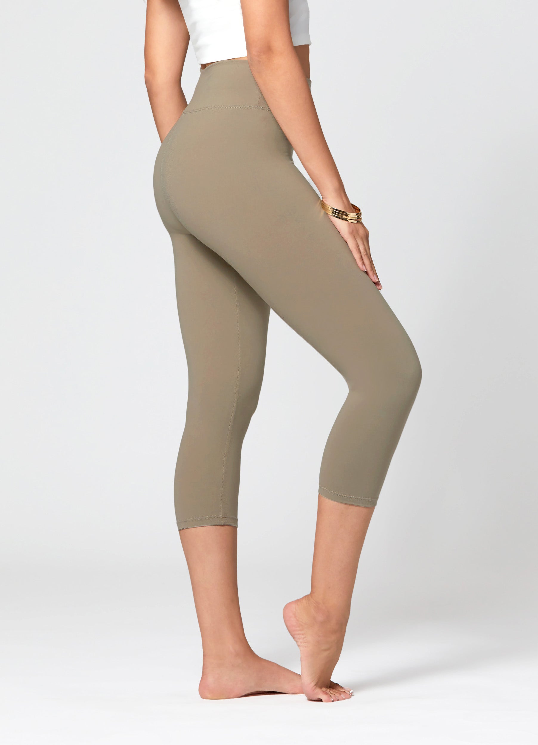 Chloe Ultra Soft 3" High Waist Capri Leggings - Desert
