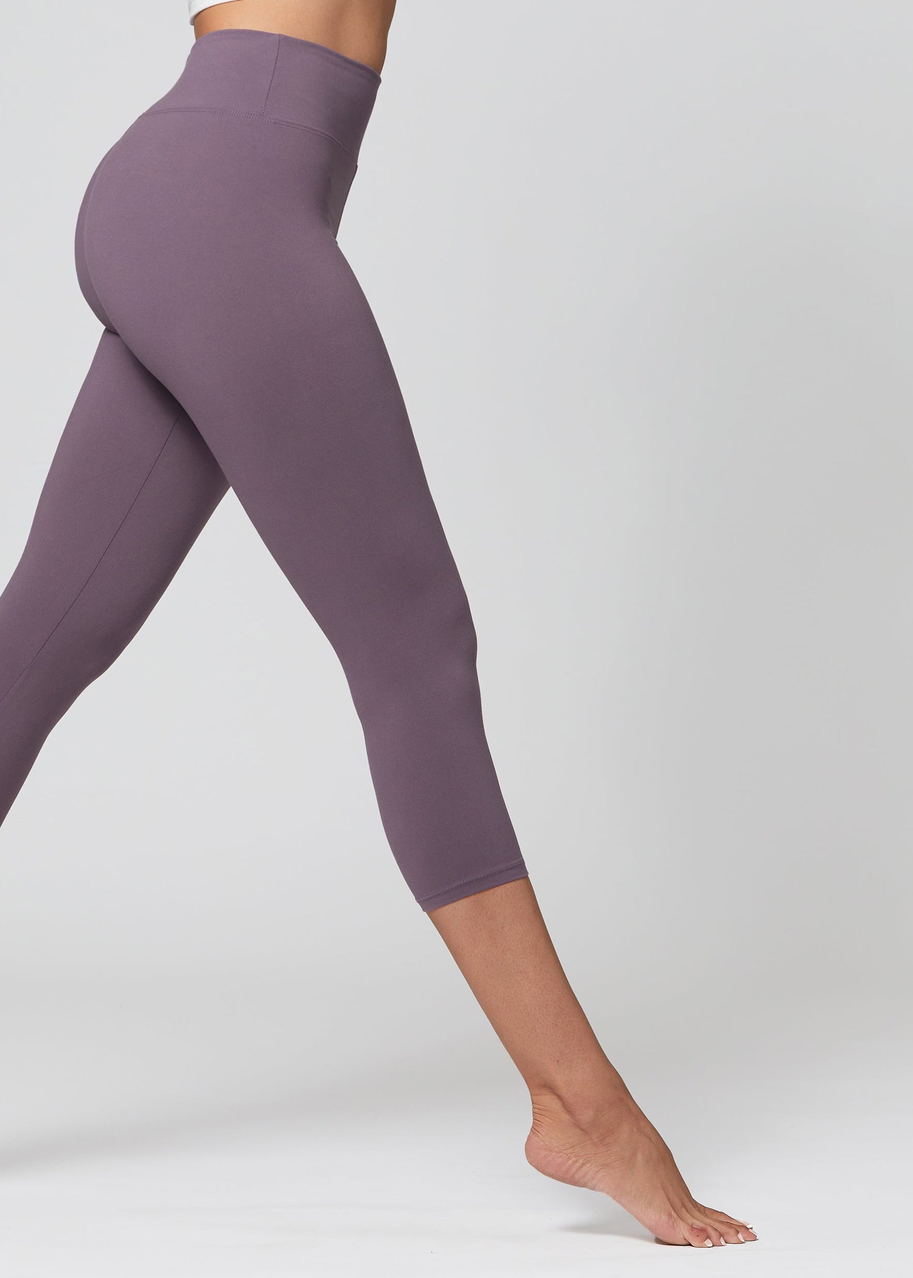 Chloe Ultra Soft 3" High Waist Capri Leggings - Vintage Violet