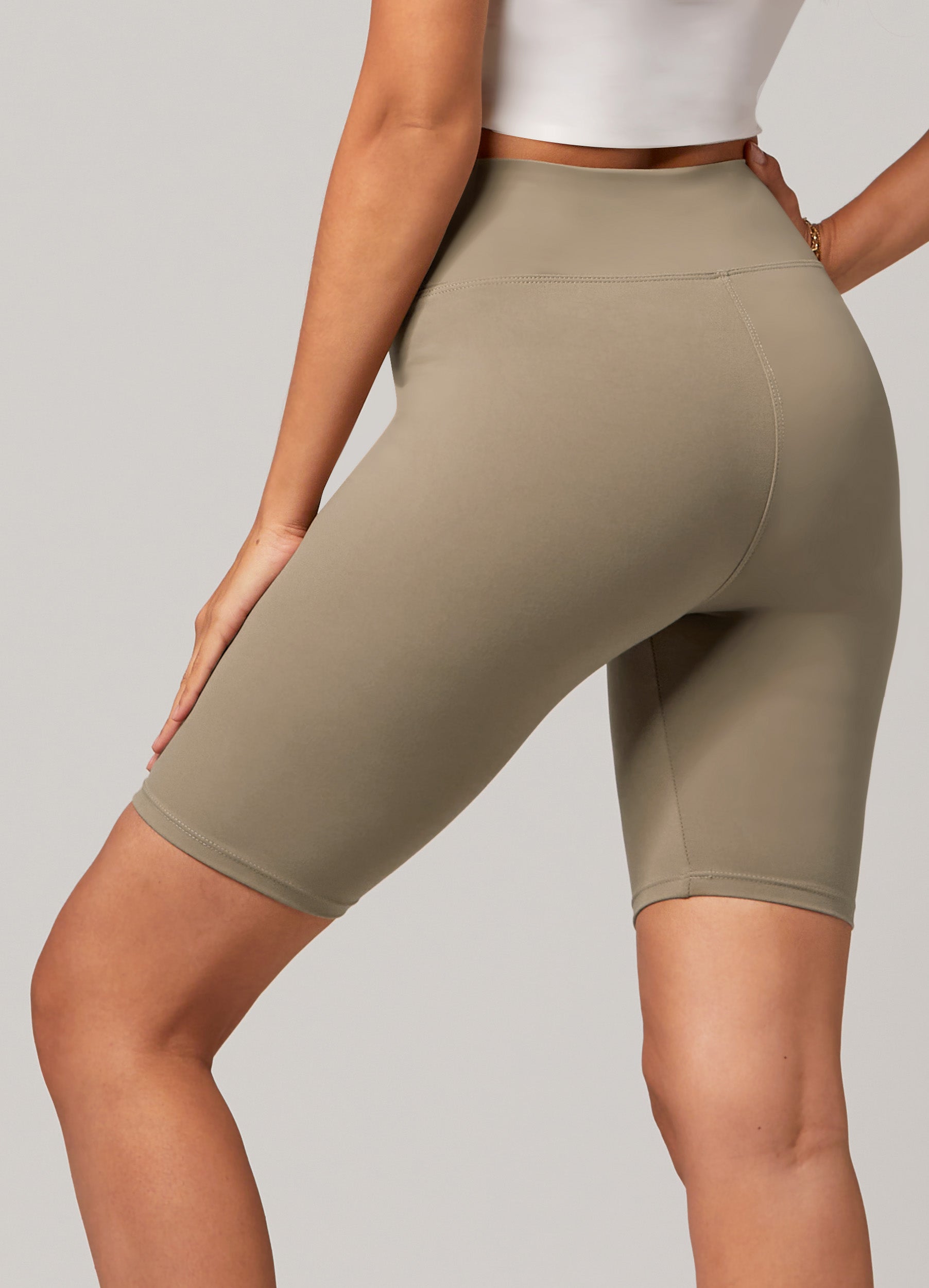 Chloe Ultra Soft 3" High Waist Bike Shorts - Desert