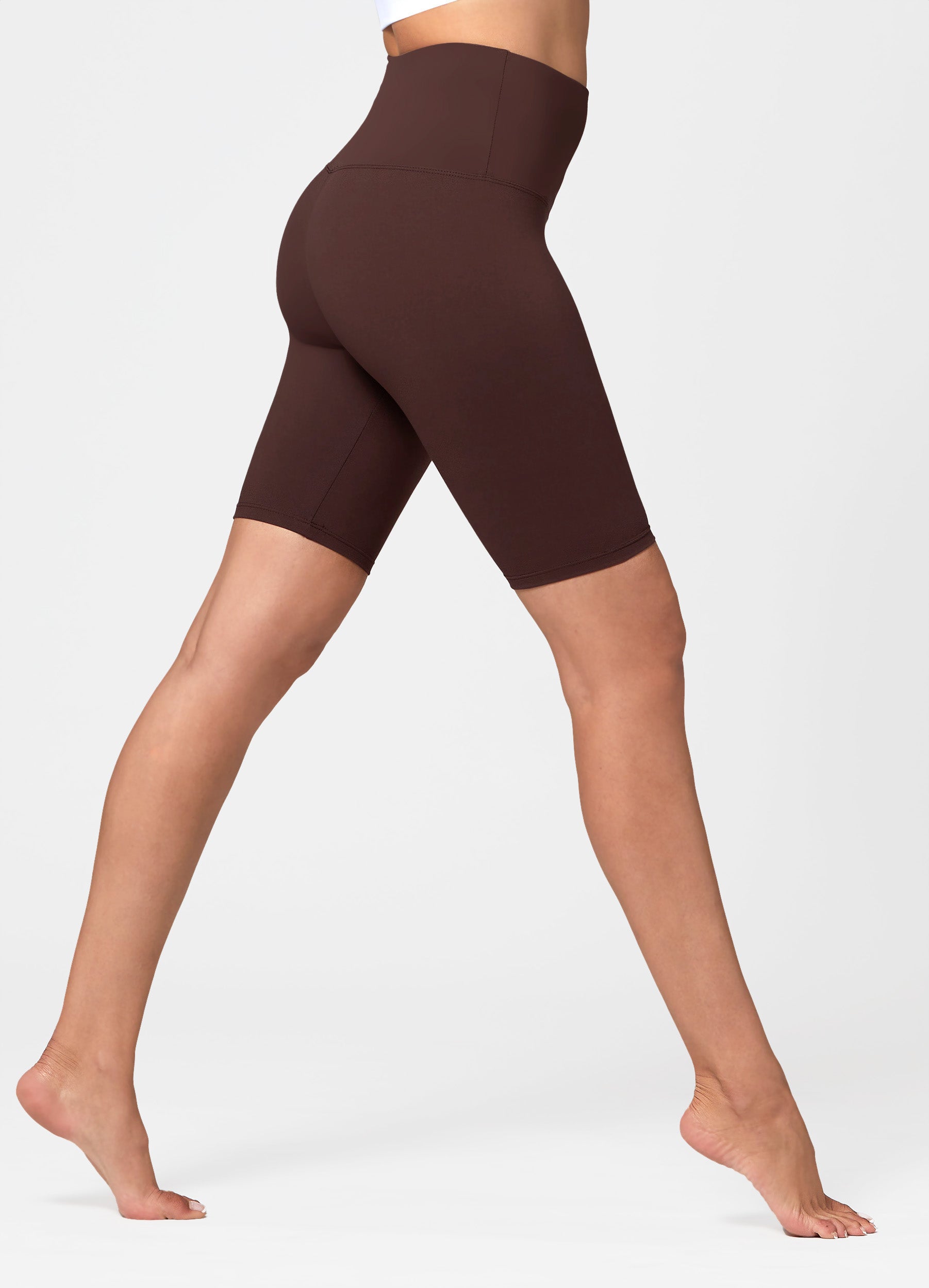 Ivy Super Ultra Soft High Waisted Yoga Shorts - Brown
