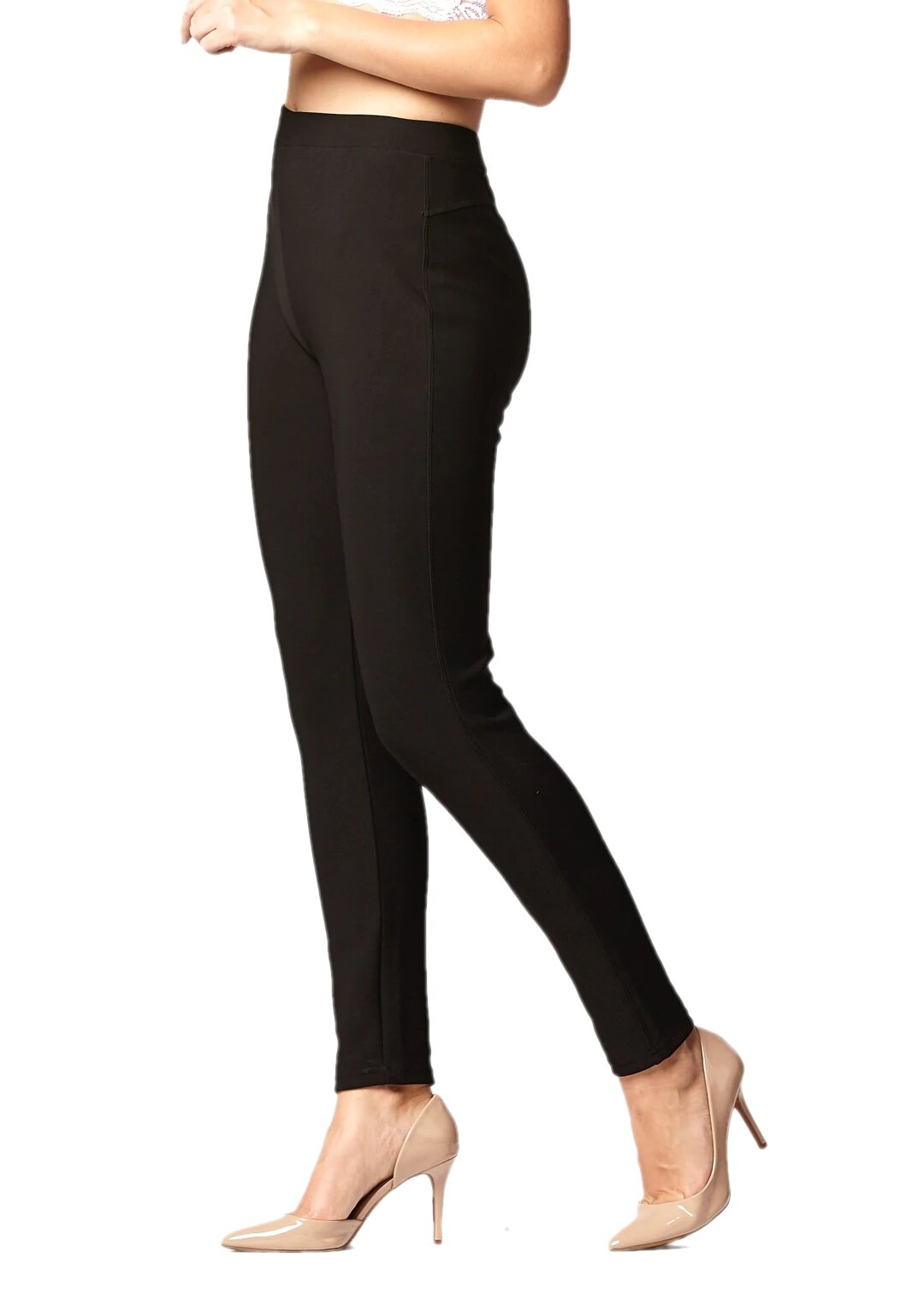 Motivate Classic High Waisted Perfect Stretch Ponte Pants - Desert