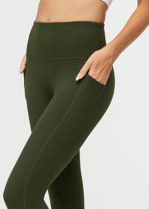 Aeraflex High-Rise 7/8 Length Leggings with a 25" Inseam - Army Green