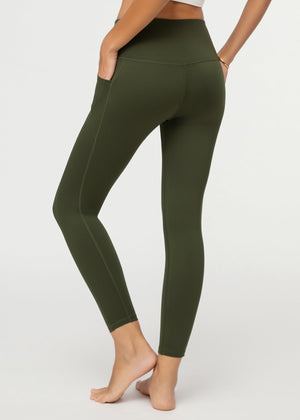 Aeraflex High-Rise 7/8 Length Leggings with a 25" Inseam - Army Green
