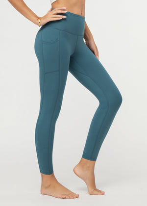 Aeraflex High-Rise 7/8 Length Leggings with a 25" Inseam - Sea Blue
