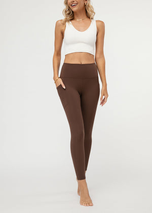 Aeraflex High-Rise 7/8 Length Leggings with a 25" Inseam - Brown