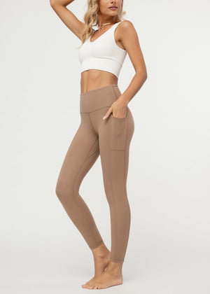 Aeraflex High-Rise 7/8 Length Leggings with a 25" Inseam - Mocha