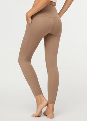 Aeraflex High-Rise 7/8 Length Leggings with a 25" Inseam - Mocha