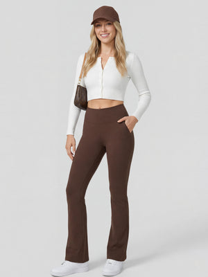 Aeraflex High-Rise Flared Yoga Pants - Brown