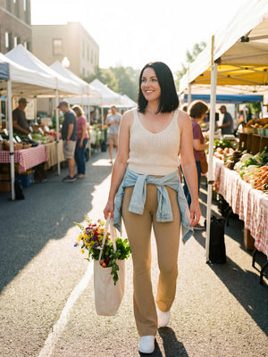 Aeraflex High-Rise Flared Yoga Pants - Khaki