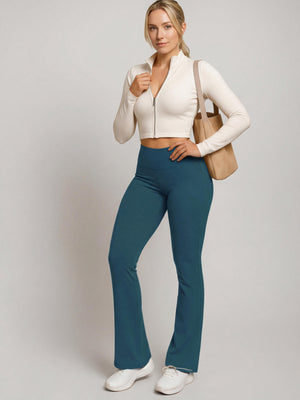 Aeraflex High-Rise Flared Yoga Pants - Sea Blue