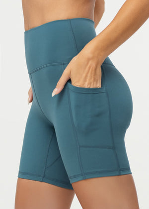 Aeraflex High-Rise Active Biker Short - Sea Blue