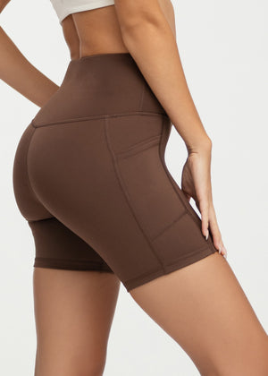 Aeraflex High-Rise Active Biker Short - Brown