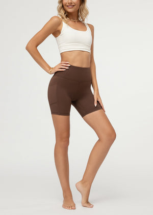 Aeraflex High-Rise Active Biker Short - Brown