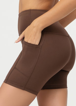 Aeraflex High-Rise Active Biker Short - Brown