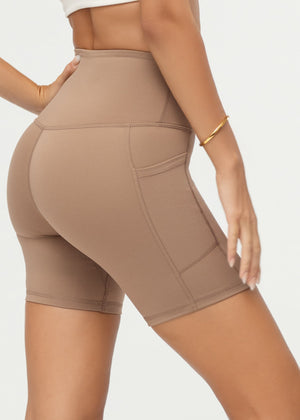 Aeraflex High-Rise Active Biker Short - Mocha