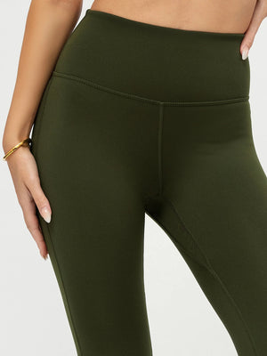 Aeraflex High-Rise Flared Yoga Pants - Army Green