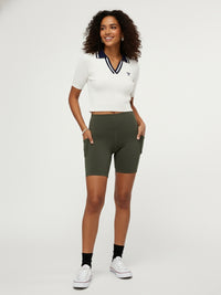 Aeraflex High-Rise Active Biker Short - Army Green