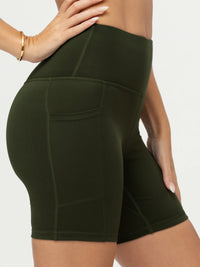 Aeraflex High-Rise Active Biker Short - Army Green