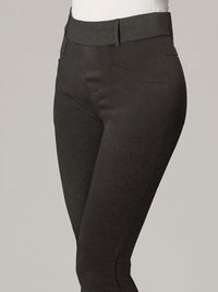 Uplift High-Rise Bootcut Stretch Slacks with Pockets - Charcoal Grey