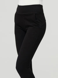 Lift Ponte Knit Flared Dress Pants with Pockets - Midnight Black