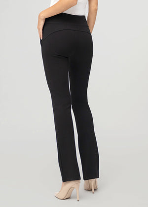 Lift Ponte Knit Flared Dress Pants with Pockets - Midnight Black