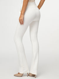 Lift Ponte Knit Flared Dress Pants with Pockets - Off-White