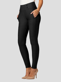 Innovate High-Rise Slim Stretch Slacks with Pockets - Black