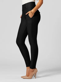 Innovate High-Rise Slim Stretch Slacks with Pockets - Black