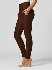 Innovate High-Rise Slim Stretch Slacks with Pockets - Brown