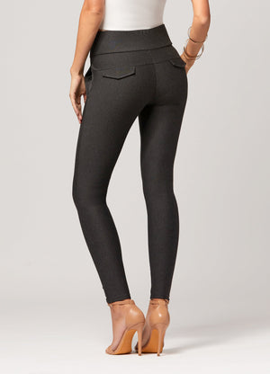 Innovate High-Rise Slim Stretch Slacks with Pockets - Charcoal Grey