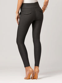 Innovate High-Rise Slim Stretch Slacks with Pockets - Charcoal Grey