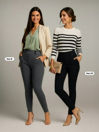 Innovate High-Rise Slim Stretch Slacks with Pockets - Charcoal Grey