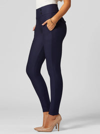 Innovate High-Rise Slim Stretch Slacks with Pockets - Navy Blue