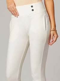 Innovate High-Rise Slim Stretch Slacks with Pockets - Off-White