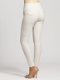 Innovate High-Rise Slim Stretch Slacks with Pockets - Off-White