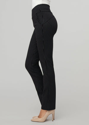 Essence Ponte Knit Straight Fit Dress Pants with Pockets - All Pinned Up