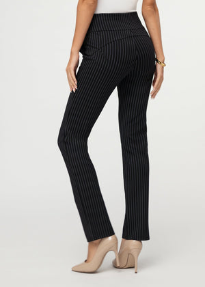 Essence Ponte Knit Straight Fit Dress Pants with Pockets - All Pinned Up
