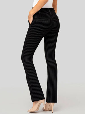 Uplift High-Rise Bootcut Stretch Slacks with Pockets - All Pinned Up