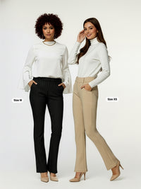 Uplift High-Rise Bootcut Stretch Slacks with Pockets - All Pinned Up
