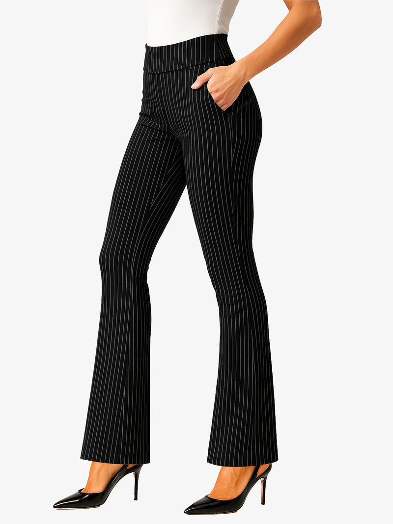 Lift Ponte Knit Flared Dress Pants with Pockets - All Pinned Up