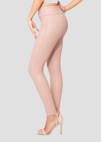 Celeste High-Waisted Faux Leather Leggings - Mauve