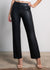 Celeste High-Waisted Faux Leather Pants - Black