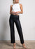 Celeste High-Waisted Faux Leather Pants - Black