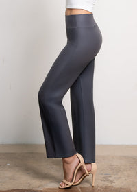 Celeste High-Waisted Faux Leather Pants - Forged Iron