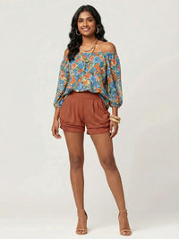 Emma Ultra Soft High Waist Harem Shorts with Pockets - Copper