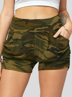 Emma Ultra Soft High Waist Harem Shorts with Pockets - AWOL