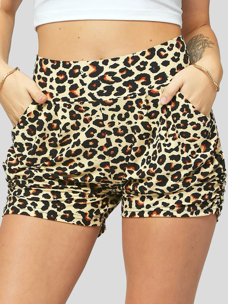 Emma Ultra Soft High Waist Harem Shorts with Pockets - Running Wild