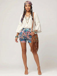 Emma Ultra Soft High Waist Harem Shorts with Pockets - Fusion