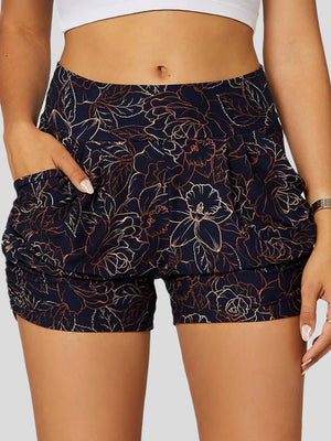 Emma Ultra Soft High Waist Harem Shorts with Pockets - Fleur